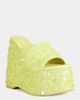 Azalea Wang Azalea Wang Betsey Platform Sequin Wedge Sandal in Yellow, Women's at Urban Outfitters - 3