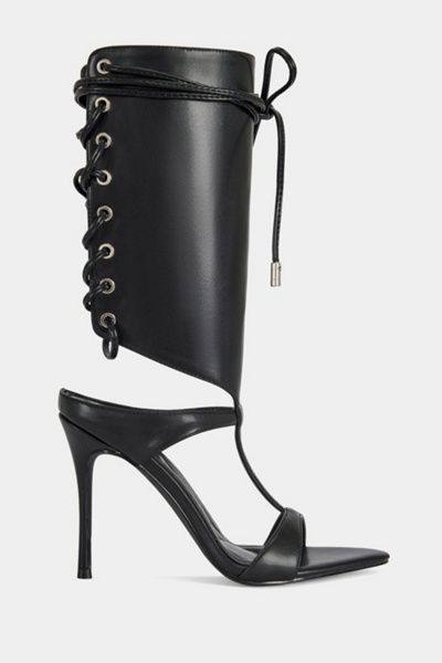 Azalea Wang Azalea Wang Bohdi Lace-Up Stiletto Heel in Black, Women's at Urban Outfitters