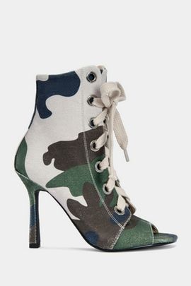 Azalea Wang Azalea Wang Camo Rooftop Stiletto Bootie in Camo, Women's at Urban Outfitters