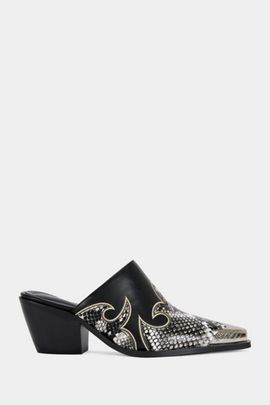 Azalea Wang Azalea Wang Cecily Western Mule in Black, Women's at Urban Outfitters