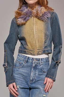 Azalea Wang Azalea Wang Coralyn Denim Jacket in Denim, Women's at Urban Outfitters