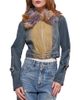 AZALEA WANG AZALEA WANG Coralyn Denim Jacket with Faux Fur Collar - 1