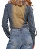 AZALEA WANG AZALEA WANG Coralyn Denim Jacket with Faux Fur Collar - 2