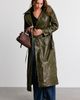Azalea Wang Azalea Wang Coren Long Faux Leather Trench Coat Jacket in Olive, Women's at Urban Outfitters - 1