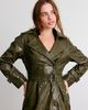 Azalea Wang Azalea Wang Coren Long Faux Leather Trench Coat Jacket in Olive, Women's at Urban Outfitters - 2