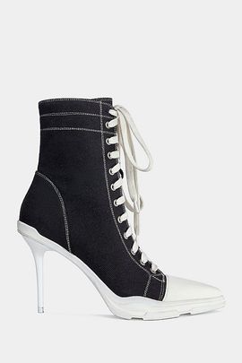 Azalea Wang Azalea Wang Cosima Sporty Stiletto Bootie in Black, Women's at Urban Outfitters
