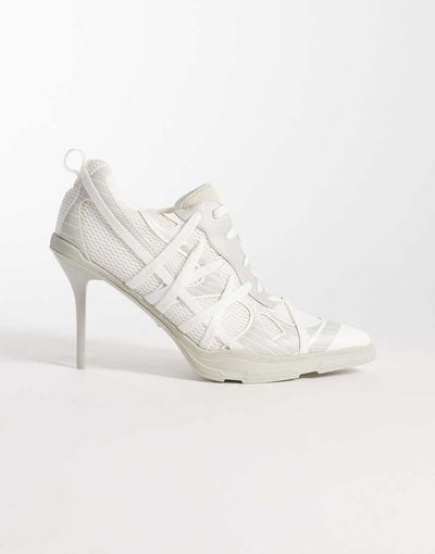AZALEA WANG Azalea Wang Crosswalk platform sporty pointed heels with laces in light gray