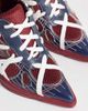 AZALEA WANG Azalea Wang Crosswalk platform sporty pointed heels with laces in red and white - 3