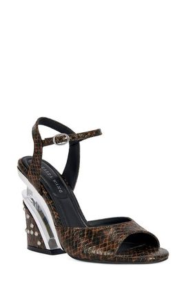 AZALEA WANG AZALEA WANG Della Snake Embossed Split Heel Sandal