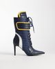 AZALEA WANG Azalea Wang Demand sporty lace up ankle boots in navy and white-Blue - 1