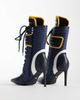 AZALEA WANG Azalea Wang Demand sporty lace up ankle boots in navy and white-Blue - 2