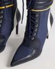 AZALEA WANG Azalea Wang Demand sporty lace up ankle boots in navy and white-Blue - 3