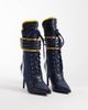 AZALEA WANG Azalea Wang Demand sporty lace up ankle boots in navy and white-Blue - 4