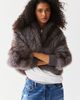 Azalea Wang Azalea Wang Dusk Oversized Hooded Faux Fur Jacket in Grey, Women's at Urban Outfitters - 1