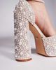 AZALEA WANG Azalea Wang Eleanor pearl embellished platform heeled sandals in gold - 2