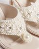 AZALEA WANG Azalea Wang Ellaruth toe post heeled sandals in ivory with pearls-White - 2