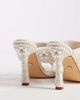 AZALEA WANG Azalea Wang Ellaruth toe post heeled sandals in ivory with pearls-White - 3