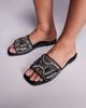 AZALEA WANG Azalea Wang embellished flat sandals in black - 1
