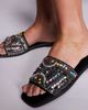 AZALEA WANG Azalea Wang embellished flat sandals in black - 3