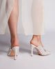 AZALEA WANG Azalea Wang Enya embellished heeled mules in silver - 3
