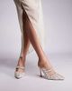 AZALEA WANG Azalea Wang Enya embellished heeled mules in silver - 4