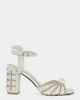 Azalea Wang Azalea Wang Esteva Pearl Block Heel Sandal in White, Women's at Urban Outfitters - 1