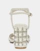 Azalea Wang Azalea Wang Esteva Pearl Block Heel Sandal in White, Women's at Urban Outfitters - 4