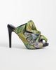 AZALEA WANG Azalea Wang Fayelette heeled mule sandals in green multi - 1
