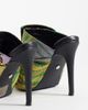 AZALEA WANG Azalea Wang Fayelette heeled mule sandals in green multi - 4