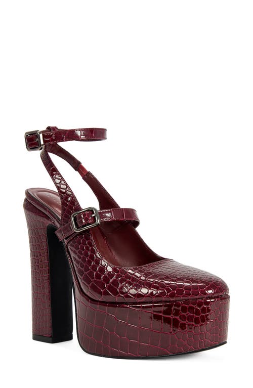 AZALEA WANG AZALEA WANG Felicia Croc Embossed Platform Mary Jane Pump