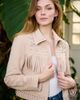 Azalea Wang Azalea Wang Finlee Fringe Suede Jacket in Blush, Women's at Urban Outfitters - 3
