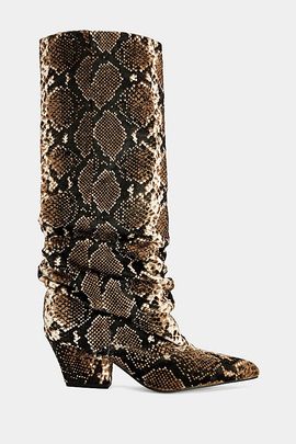 Azalea Wang Azalea Wang Francoise Snake Print Block Boot in Brown, Women's at Urban Outfitters