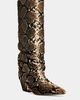 Azalea Wang Azalea Wang Francoise Snake Print Block Boot in Brown, Women's at Urban Outfitters - 2
