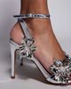 AZALEA WANG Azalea Wang Freja heeled sandals with flowers in silver - 2