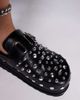 AZALEA WANG Azalea Wang Gabir studded clogs in black faux leather - 4