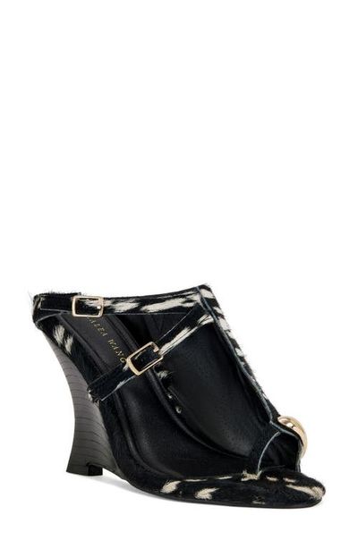 AZALEA WANG AZALEA WANG Giannis Genuine Calf Hair Wedge Sandal