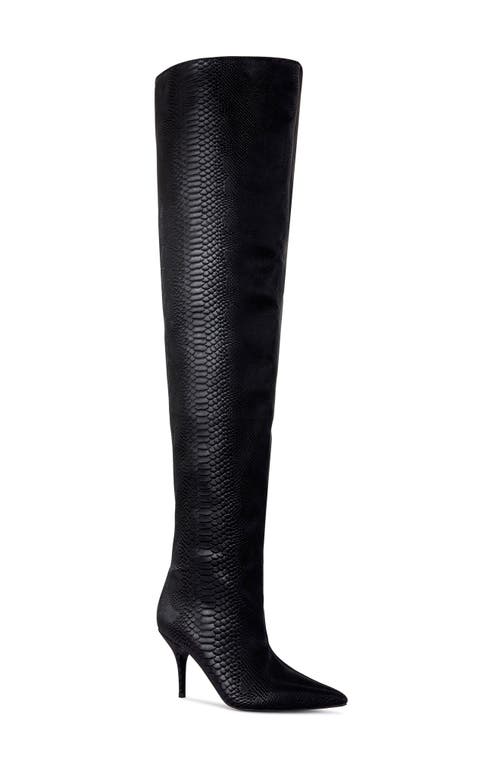 AZALEA WANG AZALEA WANG Halina Snakeskin Embossed Thigh High Boot