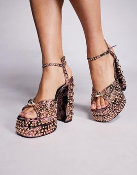 AZALEA WANG Azalea Wang Hananiah studded chunky platforms in floral black