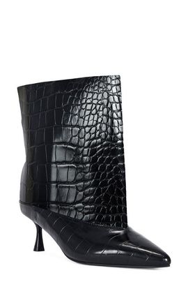 AZALEA WANG AZALEA WANG Hayek Croc Embossed Faux Leather Bootie