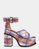 Azalea Wang Azalea Wang Jaetyn Plaid Platform Heel in Orange, Women's at Urban Outfitters - 1