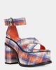 Azalea Wang Azalea Wang Jaetyn Plaid Platform Heel in Orange, Women's at Urban Outfitters - 2