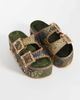 AZALEA WANG Azalea Wang Jainna flatform buckle sandals in brown and green - 1