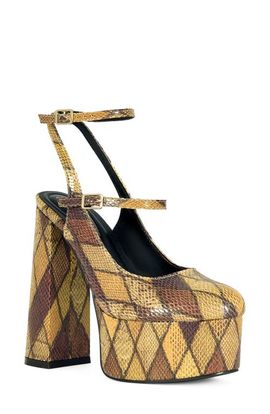 AZALEA WANG AZALEA WANG Juliara Snake Embossed Platform Mary Jane Pump