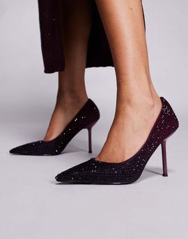 AZALEA WANG Azalea Wang Kaisseye studded pumps in burgundy-Red