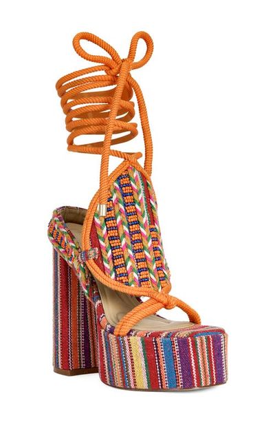 AZALEA WANG AZALEA WANG Kalina Platform Ankle Tie Sandal
