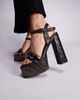 AZALEA WANG Azalea Wang Kamilla chunky embellished platform heels in black - 1