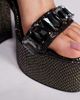 AZALEA WANG Azalea Wang Kamilla chunky embellished platform heels in black - 4