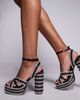 AZALEA WANG Azalea Wang Kinslee embellished platform sandals in black and white - 2