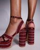AZALEA WANG Azalea Wang Kinslee embellished platform sandals in red and pink - 2
