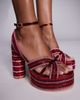 AZALEA WANG Azalea Wang Kinslee embellished platform sandals in red and pink - 3